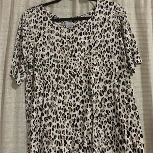 Chico's Animal Print Short Sleeve Top